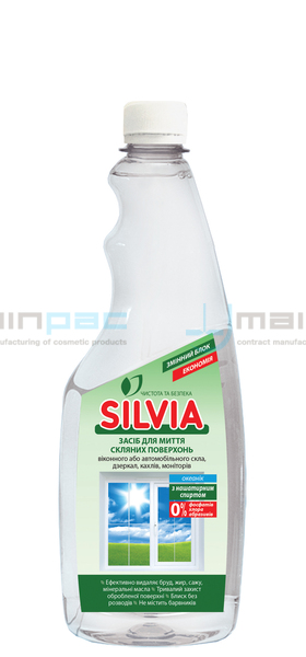 ЗАСІБ ДЛЯ МИТТЯ СКЛЯНИХ ПОВЕРХОНЬ «SILVIA» ОКЕАНІК з нашатирним спиртом (ЗМІННИЙ БЛОК)